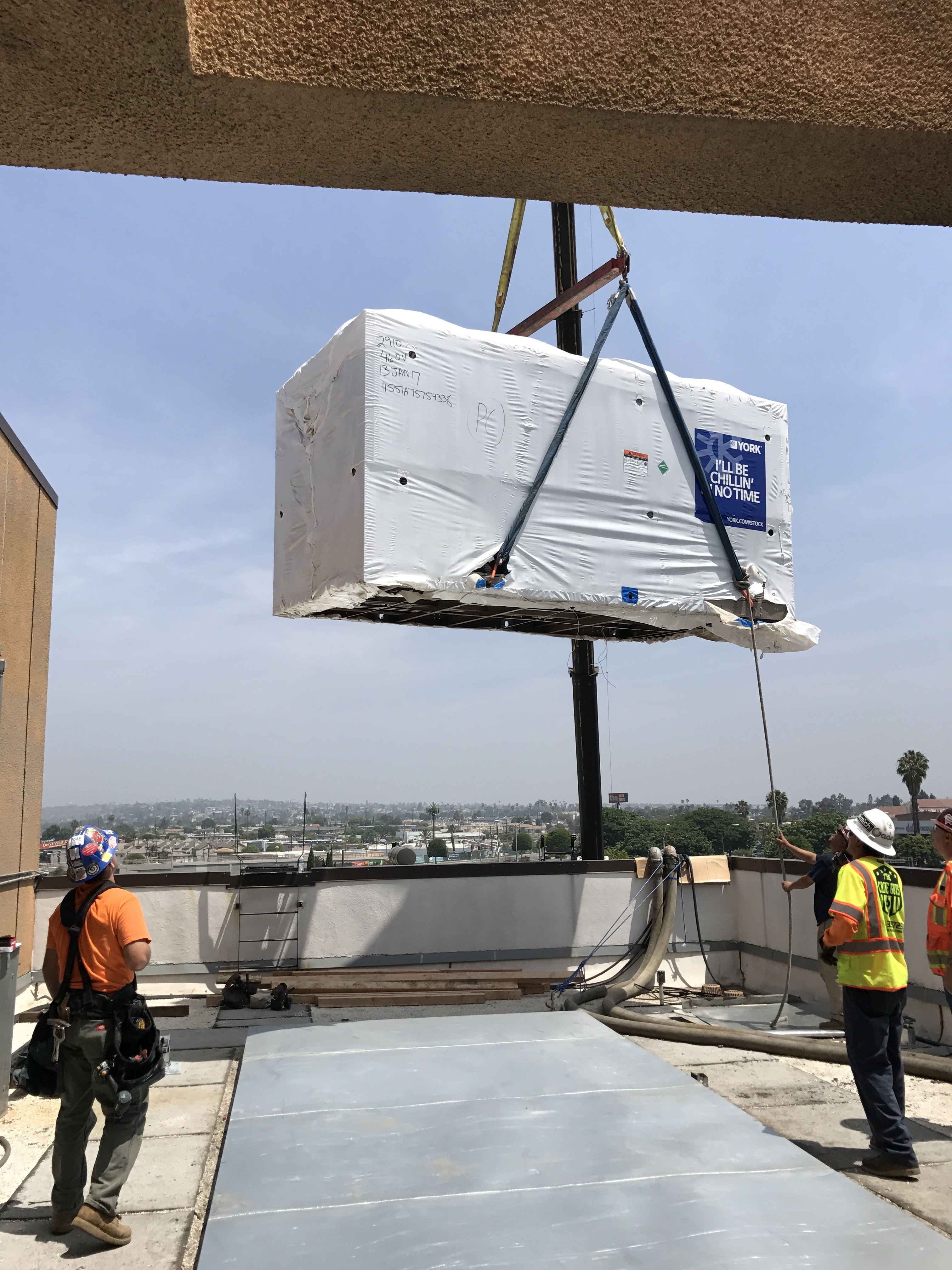 Athena Engineering chiller lift at Kaiser Permanente Inglewood Medical Office Building